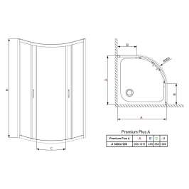 Душевой уголок Radaway Premium Plus A 100x190 прозрачное стекло